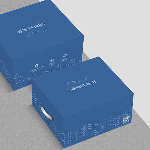 Home packaging with the title 'Box design'