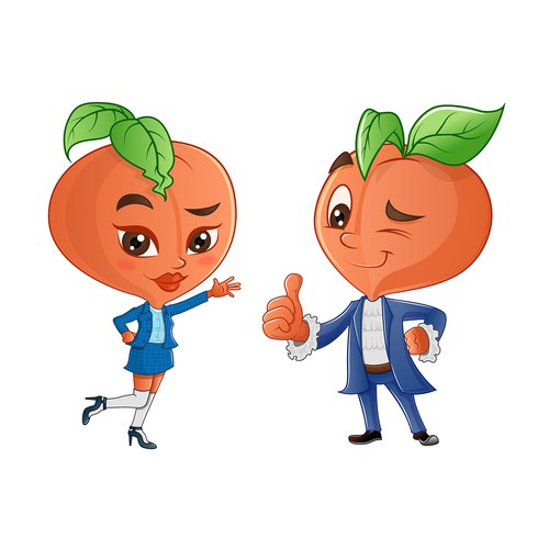 Peach design with the title 'Peach Mascots Design'