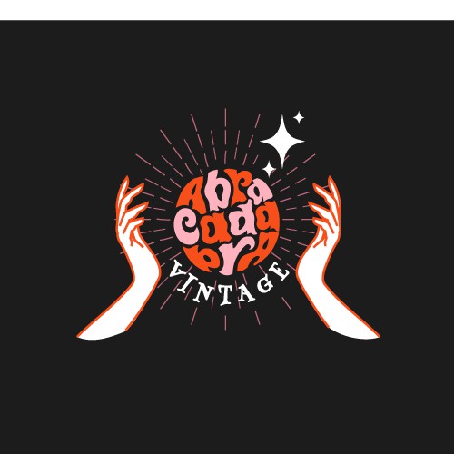 Black and red logo with the title 'unky Logo concept for an Abracadabra Vintage '