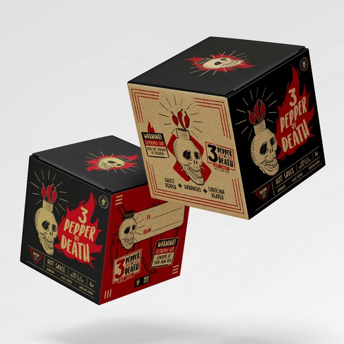 Funny packaging with the title 'Hot Sauce Box Design'