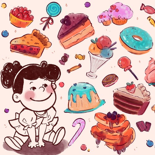 Book illustration artwork with the title 'Children's book illustration '