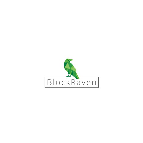 Raven logo with the title 'Logo concept for a crypto fund: BlockRaven'