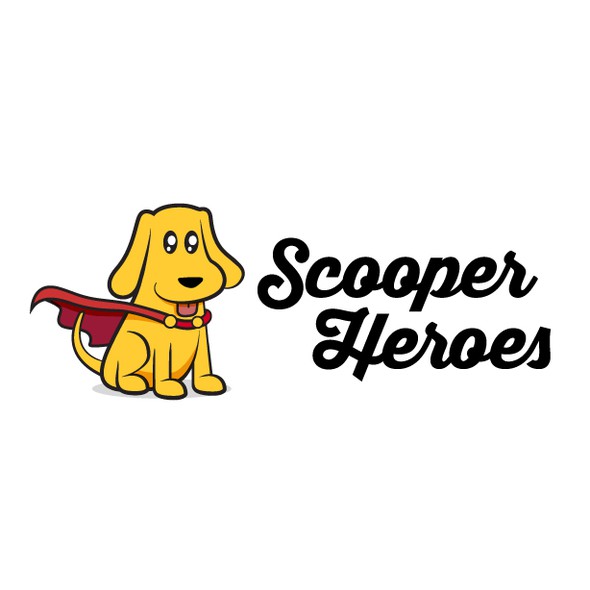 Superhero cape logo with the title 'Superhero dog'