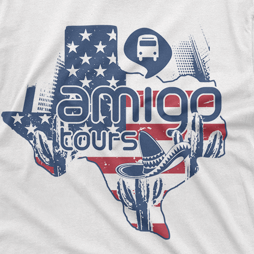 Texas t-shirt with the title 'Amigo tour tshirt design'