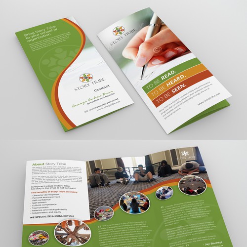 Curves design with the title 'Story Tribe brochure'