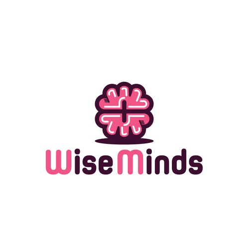 Support design with the title 'Wise minds eating disorder company ambigram logo initials'