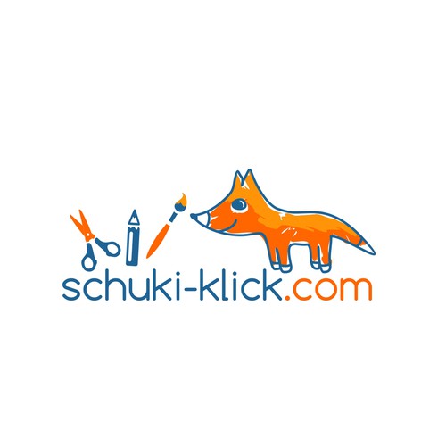 Fox logo with the title 'Logo for a  site selling toys and craft materials to kindergartens, schools, therapy facilities and others'