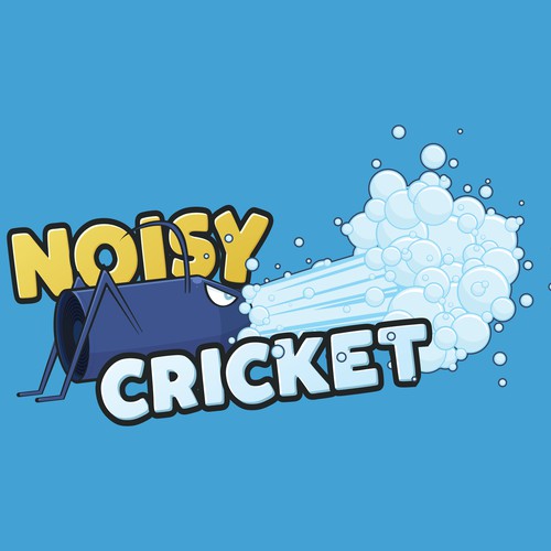 Machinery logo with the title 'Noisy Cricket Logo'
