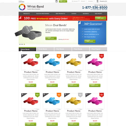 Metal design with the title 'Website Design for Wrist-Band.com'