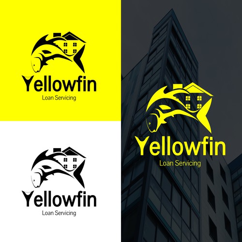 Black and yellow logo with the title 'Yellowfin Financial Logo'