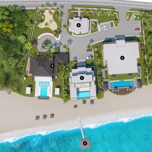 Exterior design with the title 'Map design'