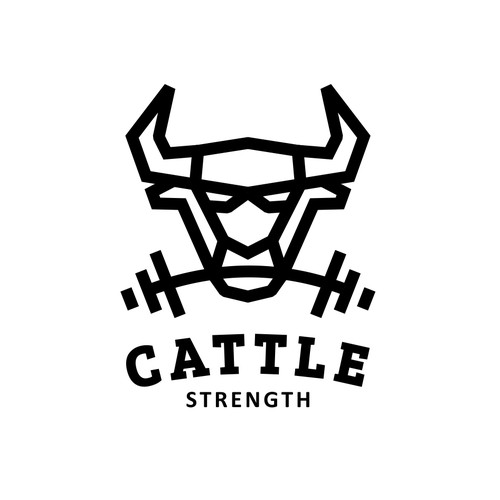 Eye-catching logo with the title 'Logo Design for Cattle Strength Gym'