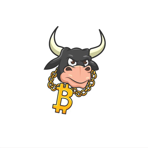 Bitcoin artwork with the title 'Bitcoin Bull Mascot Logo Concept'
