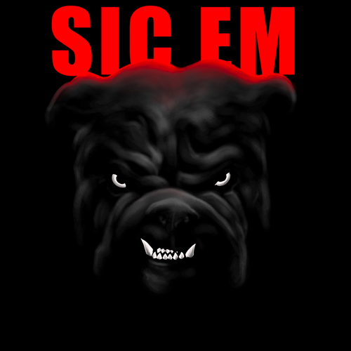 Pitbull design with the title 'angry bulldog'