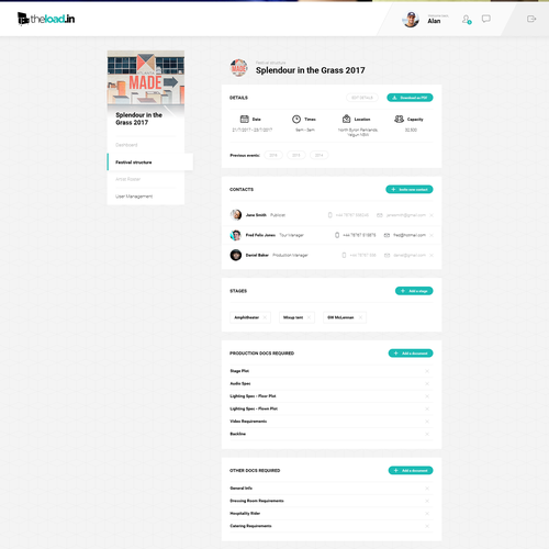 Easy-to-use website with the title 'Dashboard design'