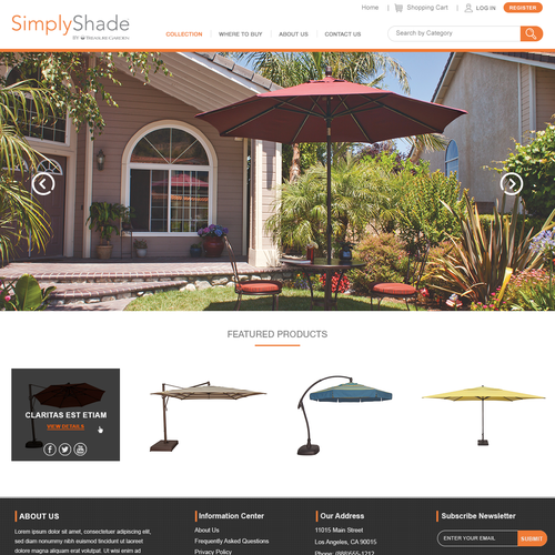 Furniture website with the title 'Unique, High-End HOMEPAGE Design for Outdoor Furniture Brand'