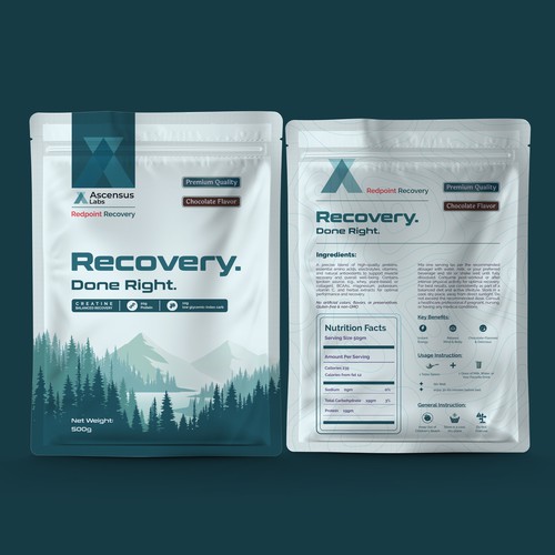 Nutrition label with the title 'Redpoint Recovery'