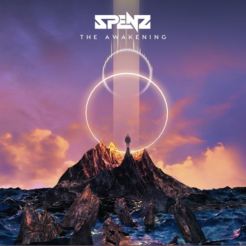 Mountain artwork with the title 'Sci fi/trance/spiritual like artwork'