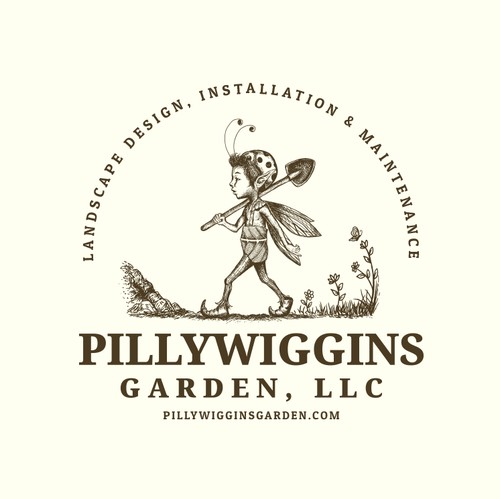 Elf logo with the title 'Pillywiggins Garden, LLC'