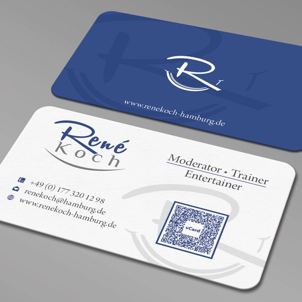 QR code design with the title 'Business Card Design for Rene Koch'