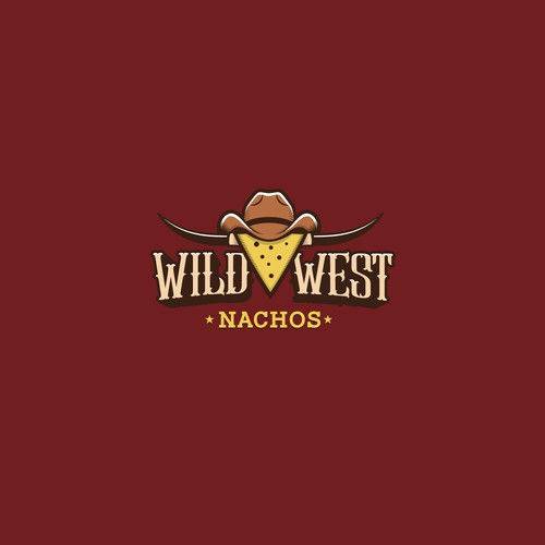 Snack logo with the title 'Western logo concept for Wild West Nachos'