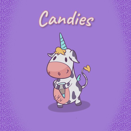 Food artwork with the title 'Mascot for a chocolate candy company'