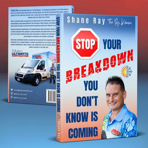 Curiosity design with the title 'Book cover for a book about the intricacies of HVAC systems – "Stop Your Breakdown You Don't Know is Coming"'