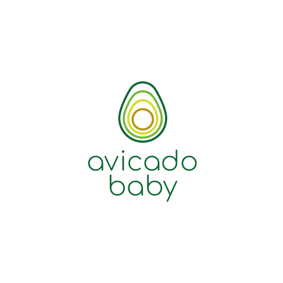 牛油果标志，标题为“Avicado Baby”