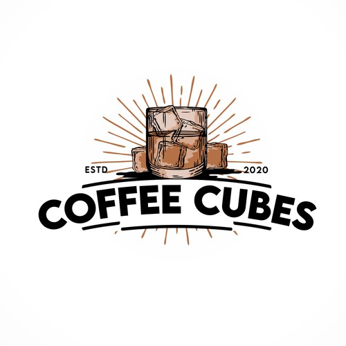 Cube design with the title 'Coffee Cubes Logo'