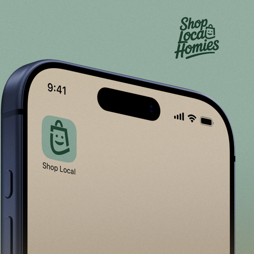 Lettering design with the title 'Shop Local Homies - Community & Eco-Friendly Logo'