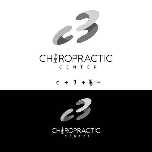 Sans serif logo with the title 'Logo Concept; C3 , Chiropractic Clinic'