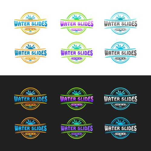 Park logo with the title 'Water Slides - Ocala'