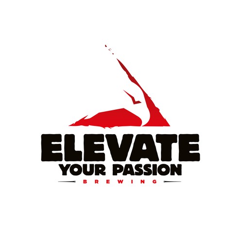 Athletic logo with the title 'Elevate Your Passion Brewing'