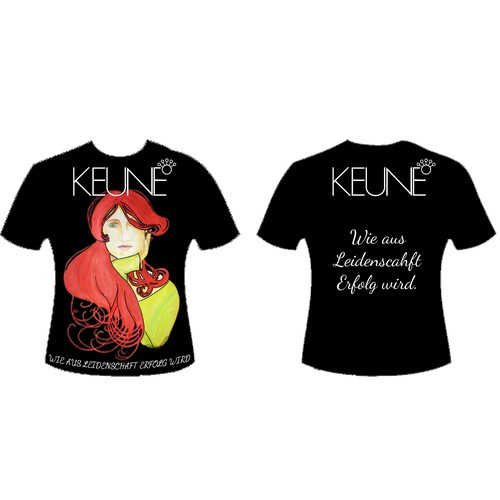 Watercolor t-shirt with the title 'New T-Shirt Design for a Cult Haicare-Brand'