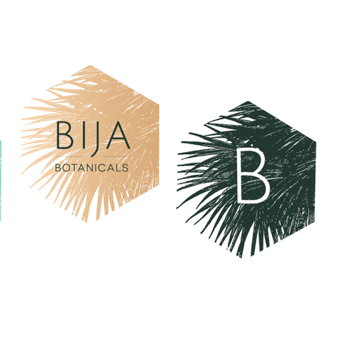 Bahamas logo with the title 'Geometric meets natural, tropical botanical logo for Bija Botanicals'