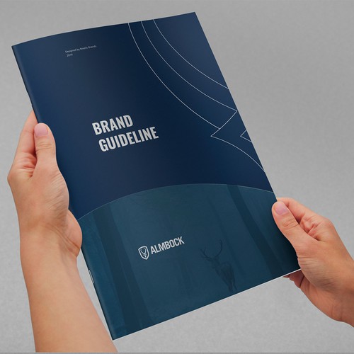 Style guide design with the title 'Brand guide for Traditional Apparel Brand'