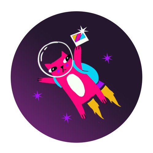 Cartoon artwork with the title 'illustration for nft platform '