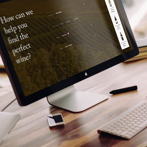 Wine website with the title 'Find perfect wine'