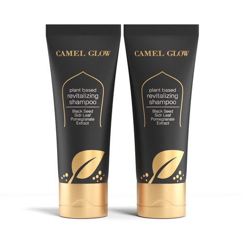 Shampoo packaging with the title 'Camel Glow'