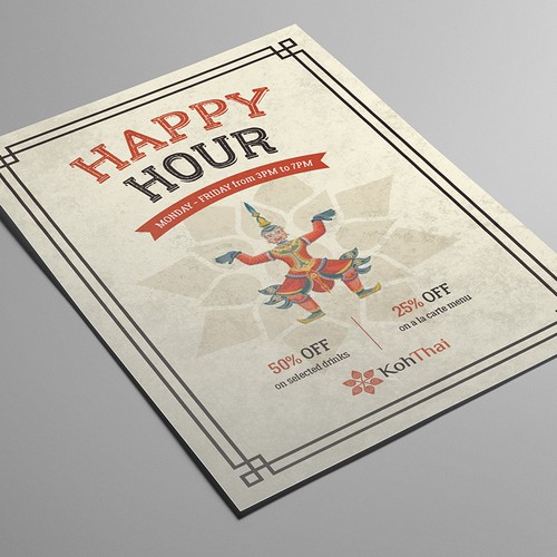 Thai design with the title 'Happy Hour'
