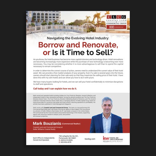 Magazine ad design with the title 'Hotel Sales Flyer'