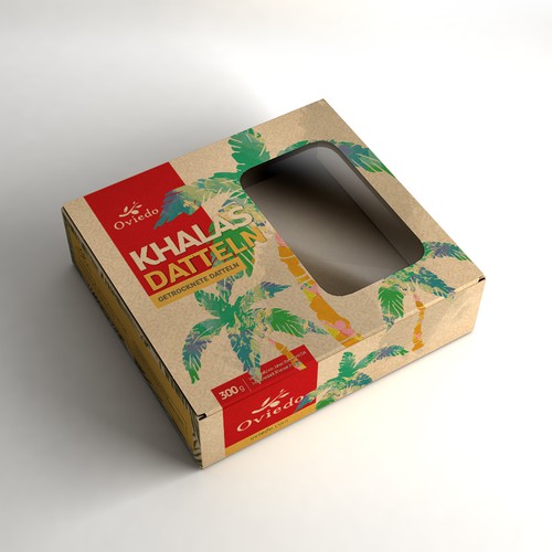 Tropical packaging with the title 'FOOD BOX FOR SALE'