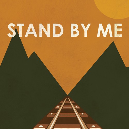 Railway design with the title '80s inspired movie poster illustration'