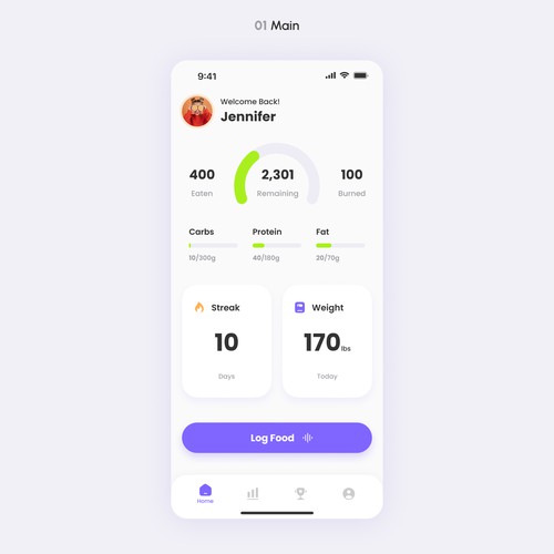 Figma design with the title 'Macro Nutrition Tracking App v2'