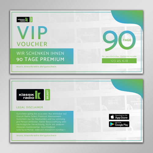 Voucher design with the title 'VIP Voucher'