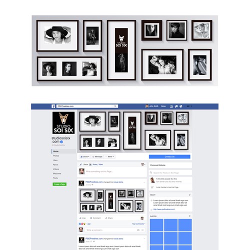 Picture design with the title 'Edgy, Arty Facebook Cover'