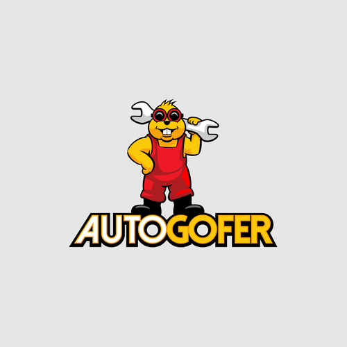 Gopher logo with the title 'Fun Logo for Automotive ad Site '