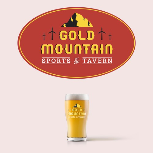 Oval logo with the title 'Gold Mountain'