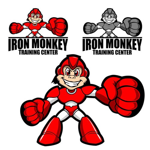 CorelDRAW illustration with the title 'monkey robot'