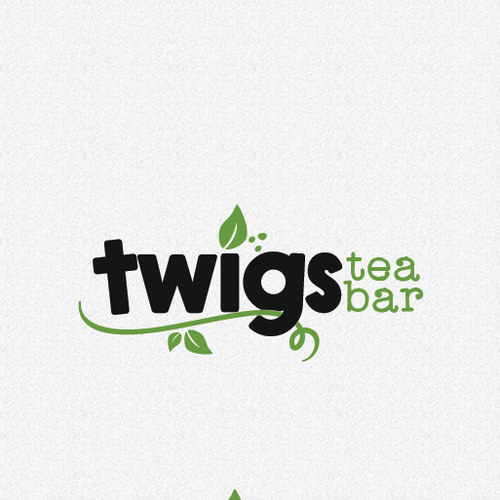 Eco logo with the title 'twigs tea bar'